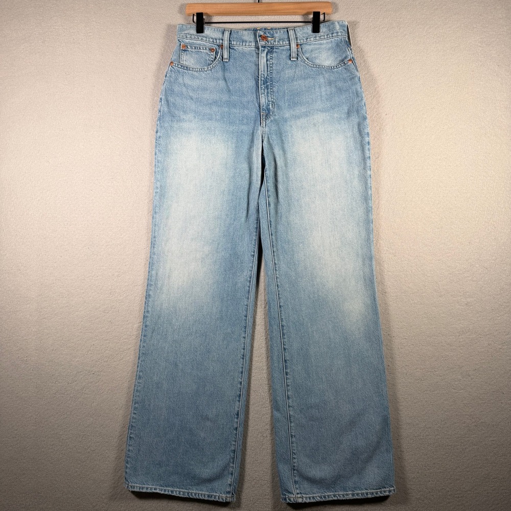 J.Crew 90s Wide-Leg Jean Light Wash Blue Denim BK353 Size 30